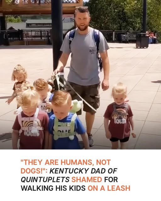 Parenting Controversy: Kentucky Father Criticized for Using Child Safety Leashes with His Quintuplets
