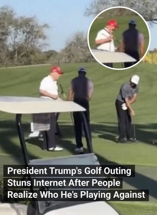 President Trump’s Golf Outing Stuns Internet After People Realize Who He’s Playing Against