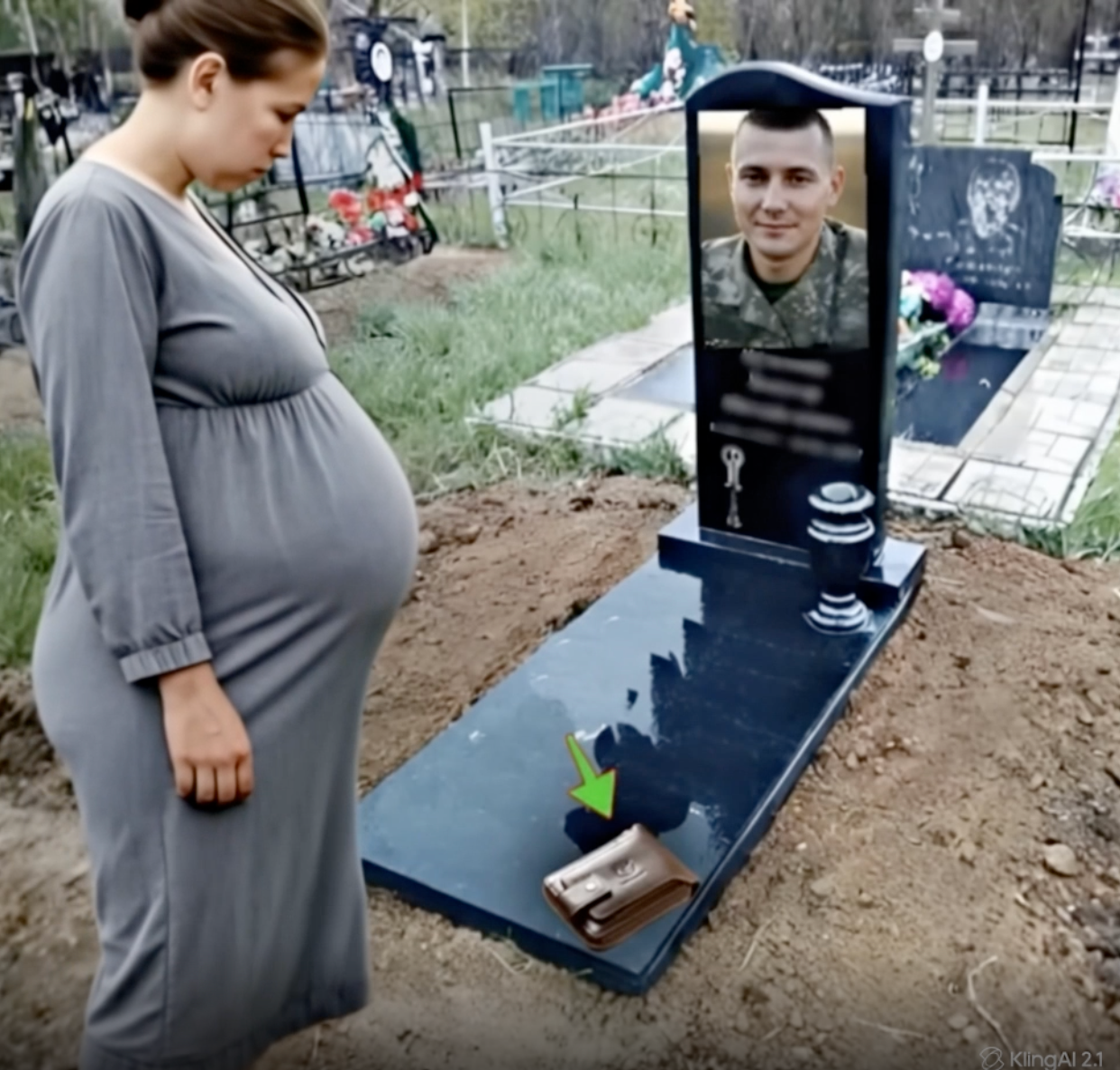 A pregnant woman found a wallet near her husband’s grave. And when she looked inside,