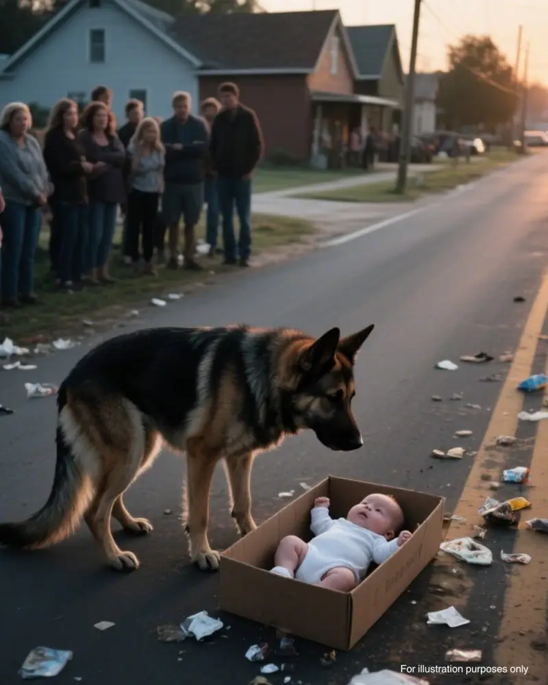 Starving German Shepherd Protected a Baby Left in a Box on a Road!