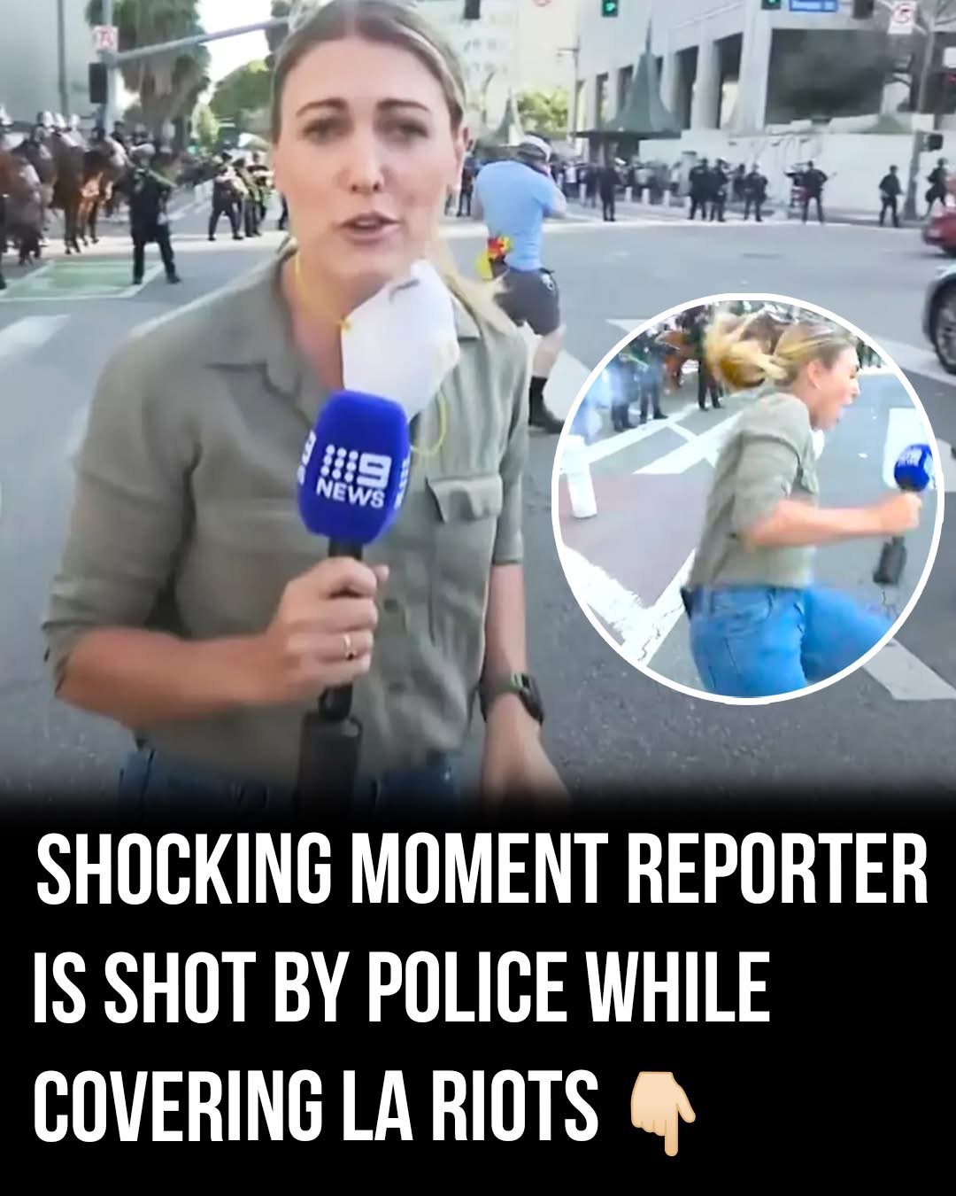 Reporter shot by police while filming LA riots