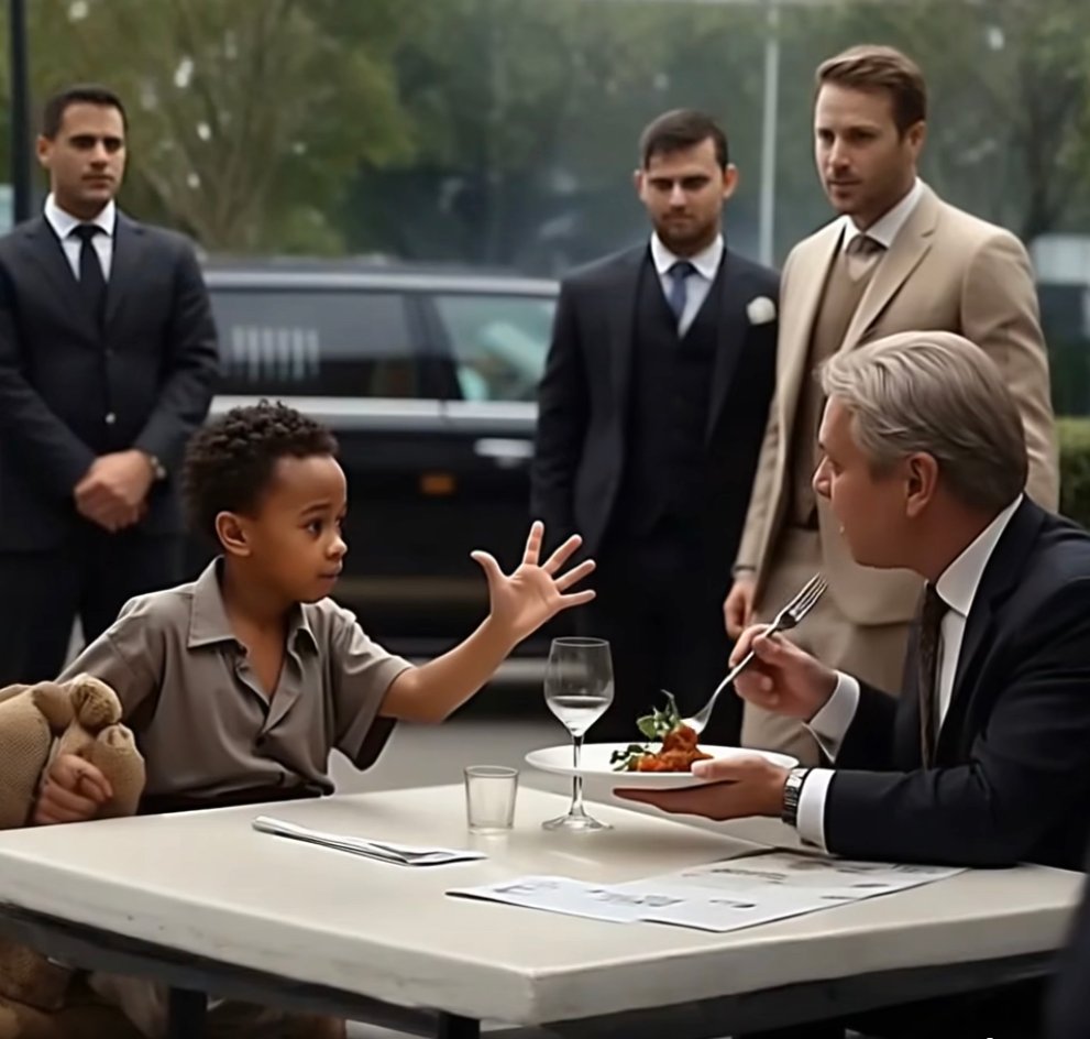 HOMELESS BOY SHOUTS ‘DON’T EAT THAT!’ 😱 BILLIONAIRE FREEZES WHEN HE HEARS THE REASON… The rain