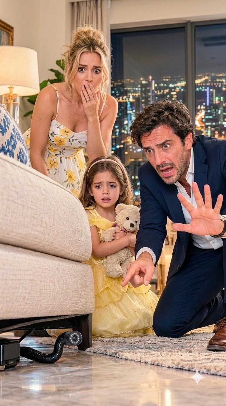 At 3 a.m., my little girl woke to pee and screamed: “Mom, there’s a black snake under the sofa!” I got a neighbor to help. We moved it, and he turned pale, trembling: “Call the police now!” I froze…